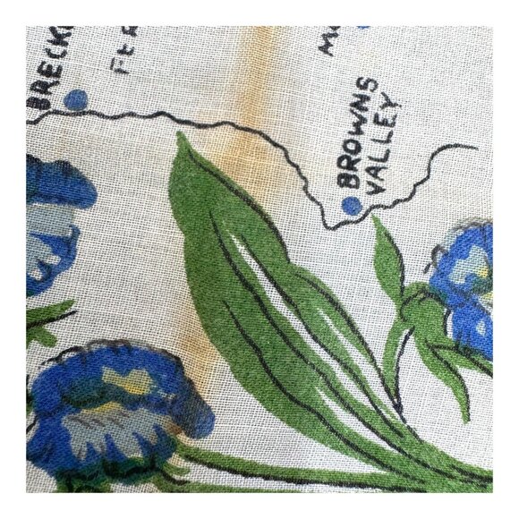 Minnesota State Flower Vintage Handkerchief Souvenir Scalloped Landmarks READ - Picture 6 of 8